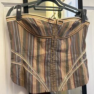 Byron Lars Multicolor Earth Toned Corset Top